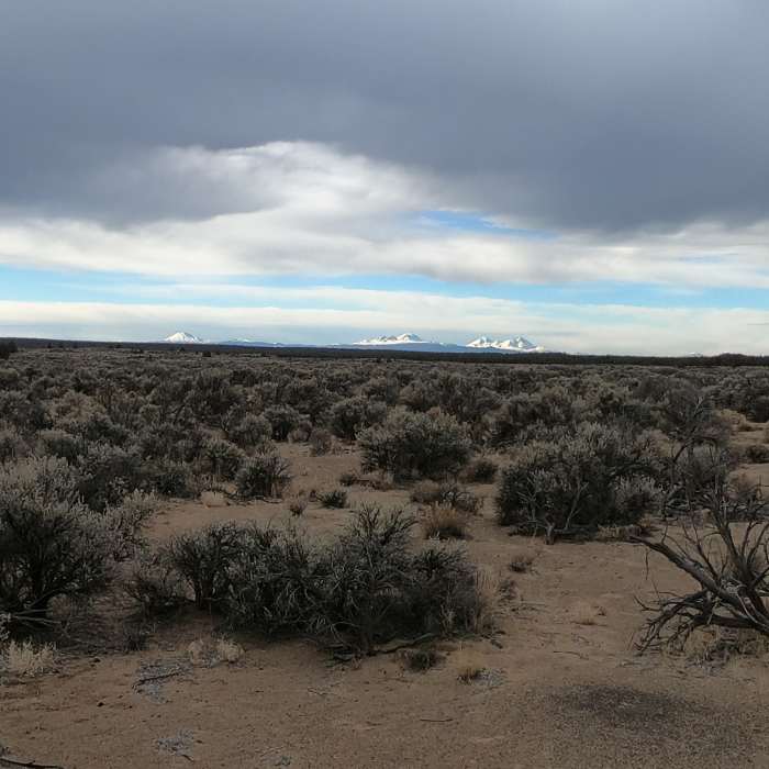 Mt. Bachelor and Three Sisters from Dry River Trail (12-10-2020) Near Dry River/Badlands Rock Loop