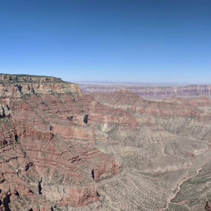 View from Angel's Window back to northeast with view of Cape Final jutting out. Near Cape Royal Trail