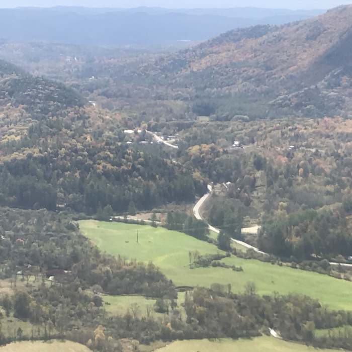 Fall colors in the valley below Little Ascutney Mountain. Near Little Ascutney Mountain