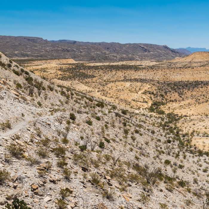Looking out into the valley after climbing 3 miles. Near Fresno Divide Trail