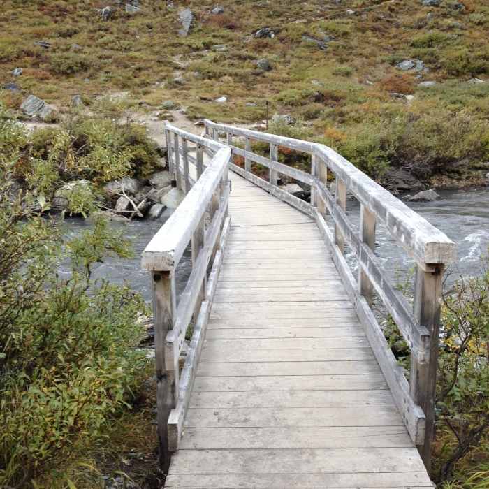 Half-way point of the trail crosses over the river. Near Savage River Loop Trail