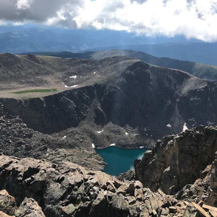 From the summit of Holy Cross, looking down to the Bowl of Tears Near Mount of the Holy Cross