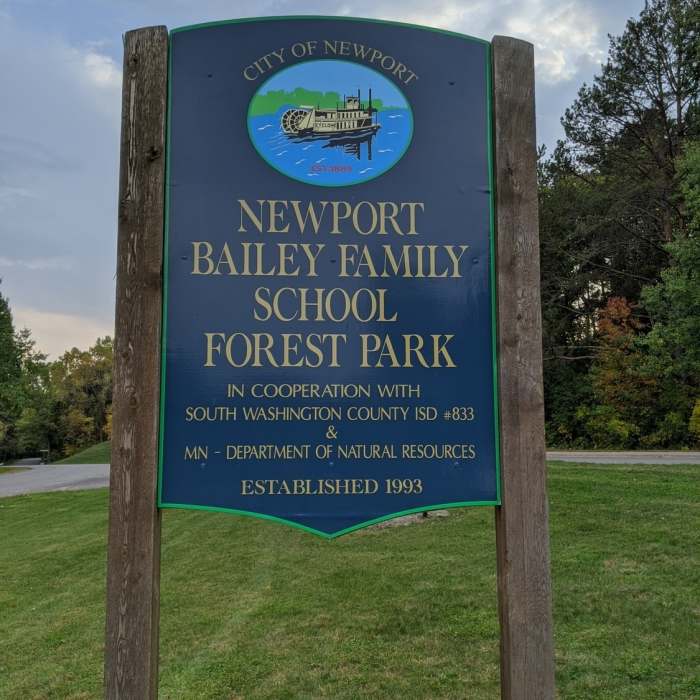 Bailey Park Welcome Sign Near Bailey School Forest Trail