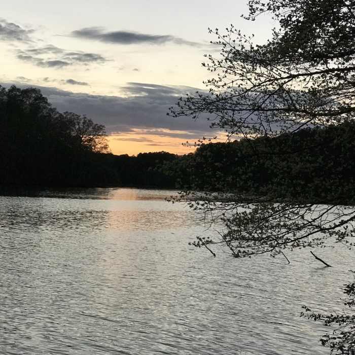 Sunset on Pinoak Lake. Near Red Leaves Loop