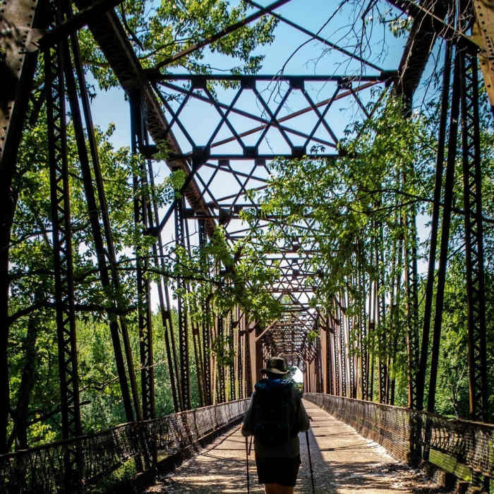 Crossing the Wabash River on the Davis Ferry Bridge Near Wabash Heritage Trail