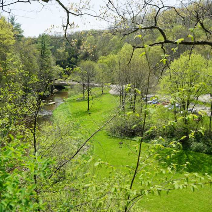 View of the Apple River from observation deck Near Sunset Nature Trail