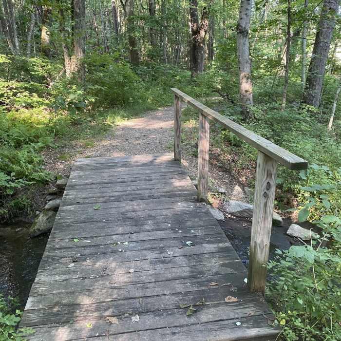 Bridge crossing a creek. Near Maples Farm Outer Loop