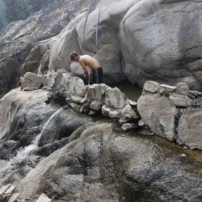 Took 3.5 hours and the last bit was pretty difficult but we got there. Black round berries are by the front of the hot springs still unsure as to what they are Near Deadwood Hot Springs Trail