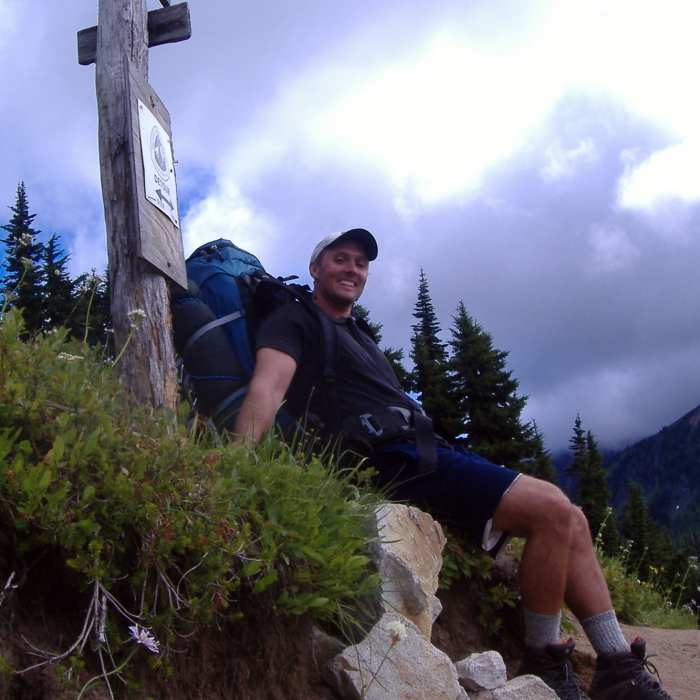 Grinning like a fool at the idea of a trail for the last 10 miles Near Spider Gap - Buck Creek Pass Loop