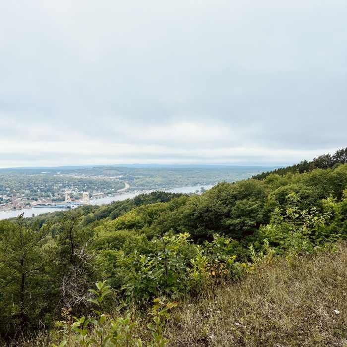 View of the Portage Lift Bridge. Near Mont Ripley Overlook
