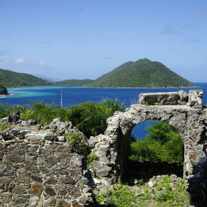 The ruins at the opposite end of the trail from Annaberg Plantation. Once here you can continue your hike via Johnny Horn Trail over to Coral Bay. Near Johnny Horn Trail