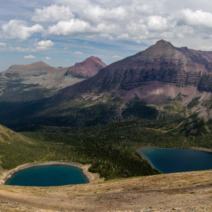 Pitamakan Lake in front of Red Mountain Near Dawson Pass
