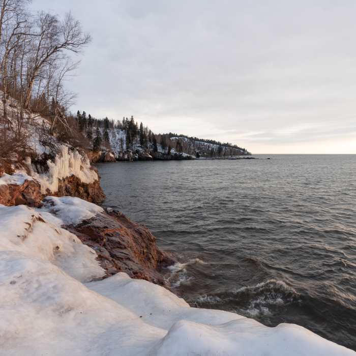 Icy Shores of Lake Superior - Tettegouche State Park, Minnesota Near Baptism River Mouth Trail