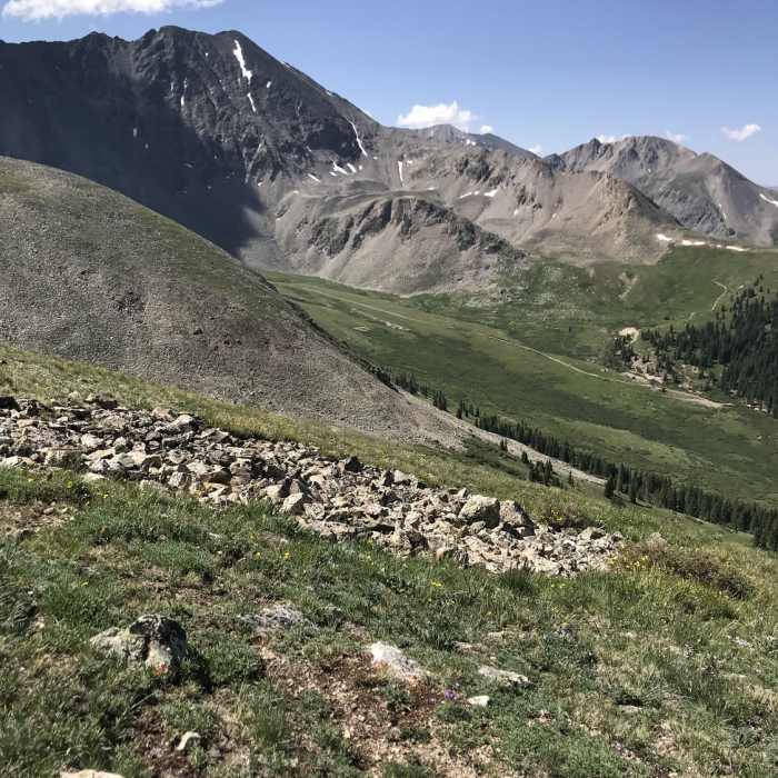 13ers in Ten-Mile Range across gulch from Mayflower Hill. Near Mayflower Hill