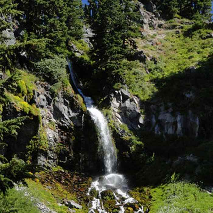 Lost Creek Falls is just a short detour off the trail. Photo by Guy Meacham. Near Paradise Park Loop Trail #757