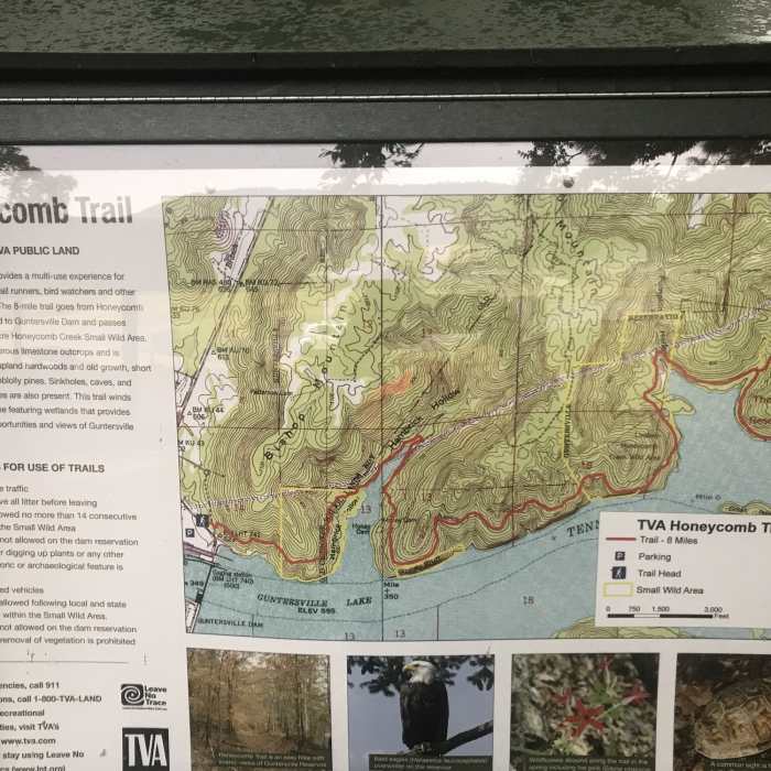 Map at dam side kiosk. Near Honeycomb Trail