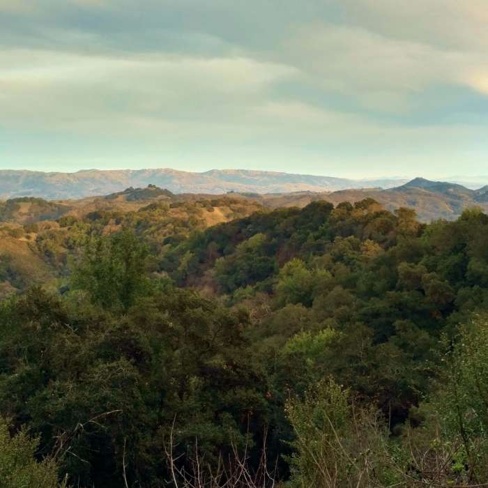 Ridges and hills south of San Jose, seen from the Canada del Oro Cut-Off Trail on a late afternoon Near Canada Del Oro Trail