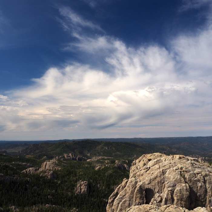 View from the lookout on Black Elk Peak. Near Black Elk Peak Loop