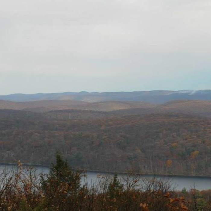 You can find nice views from the fire tower even on a rainy day. Near Sterling Forest Fire Tower Loop