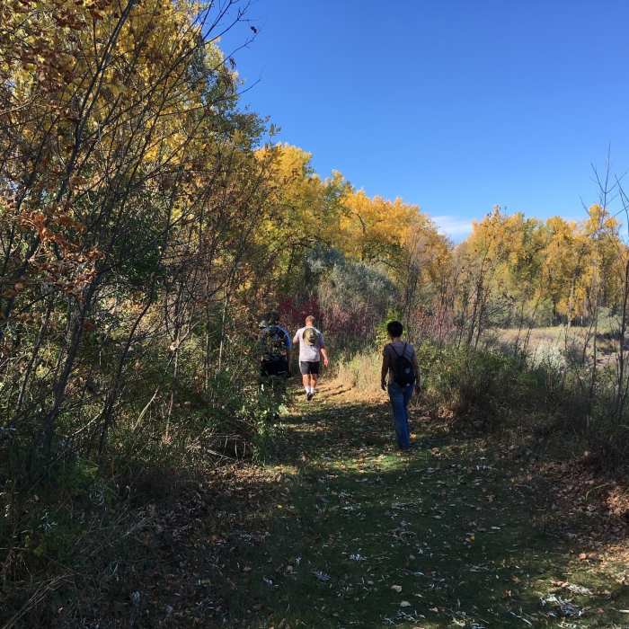 The Ma-ak-oti Trail Loop follows along the Missouri River. Near Ma-ak-oti Trail Loop