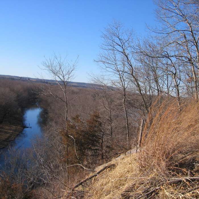 Hill Prairie overlooks the Mississippi River Backwaters. Near Galena River Trail: Aiken Segment