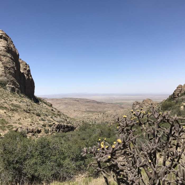 Enjoy great views looking back toward the trailhead from the switchback. Near Lovers' Leap Trail