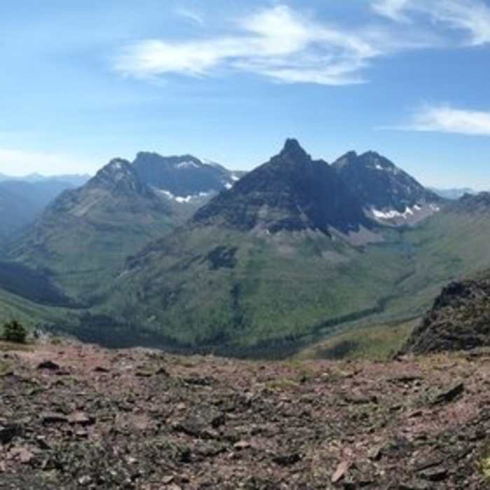 Looking west off Two-Medicine Pass Near Two Medicine Pass