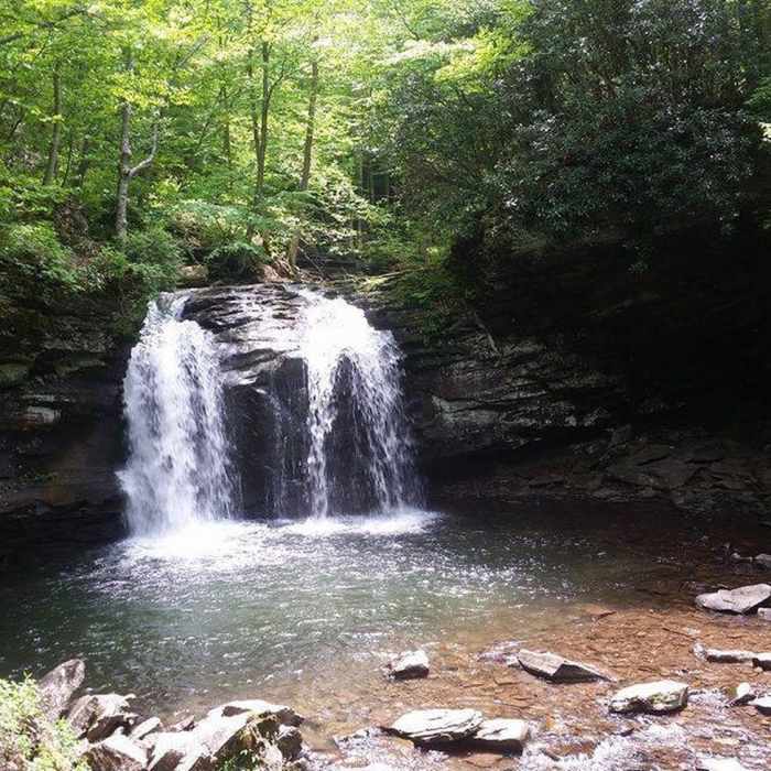 A 30ft water fall that has a swimming hole under it. Near Seneca Creek Trail (TR515)