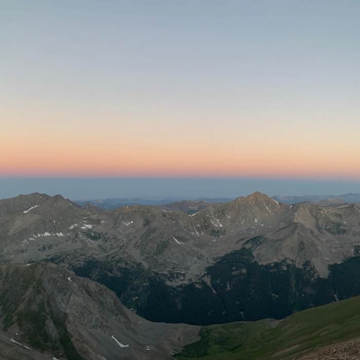 Sunrise on the Missouri Mountain Trail. Near Missouri Mountain West Ridge