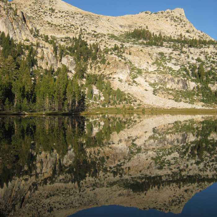 Unicorn Peak above Elizabeth Lake Near Tuolumne Meadows to Elizabeth Lake
