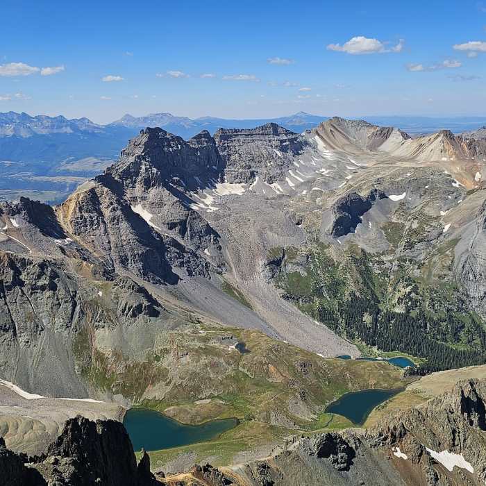 View from the Mount Sneffels peak. Near Mount Sneffels South Slopes