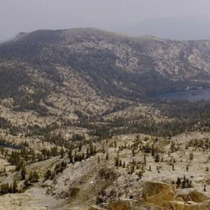 Ralston, Tamarack, and Echo Lakes from Ralston Peak summit. Near Ralston Peak