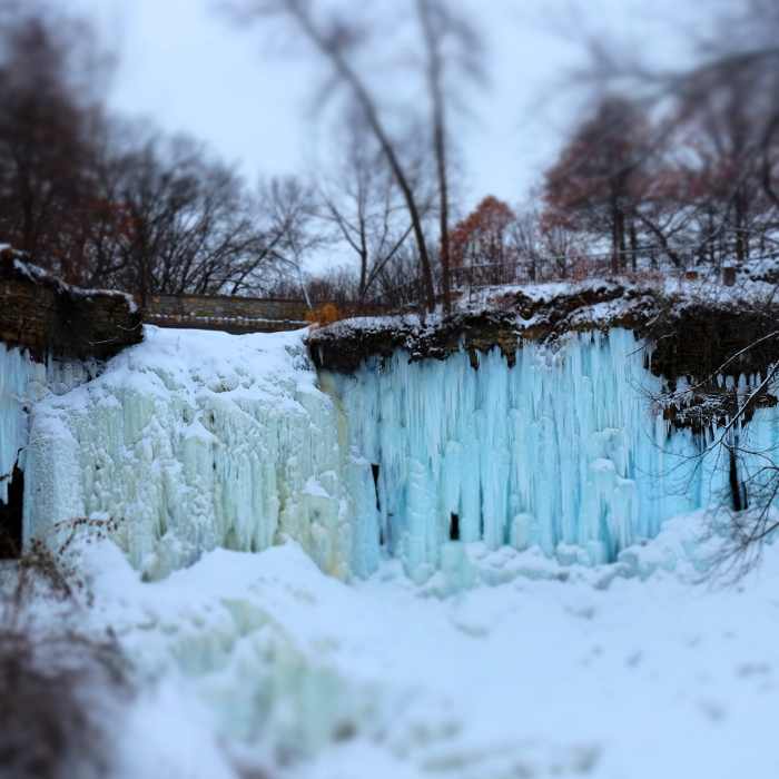 Minnehaha Falls Regional Park in winter Near Minnehaha Falls Regional Park