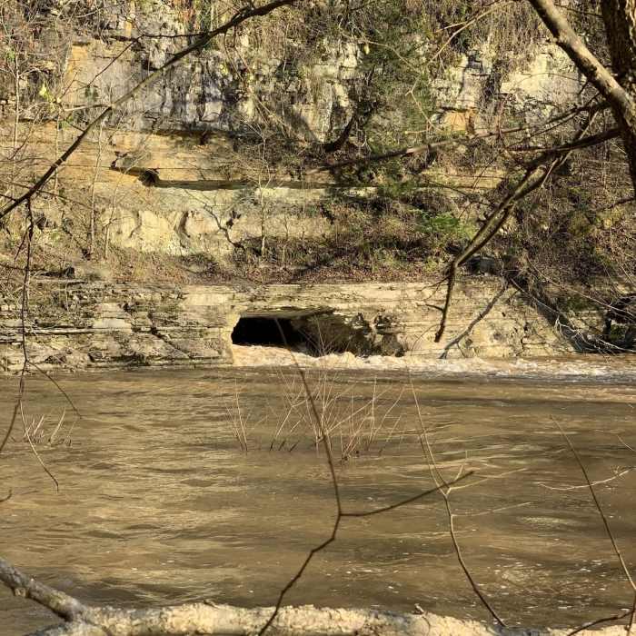 The tunnel in spring after heavy rain. Near Bluff Overlook Trail