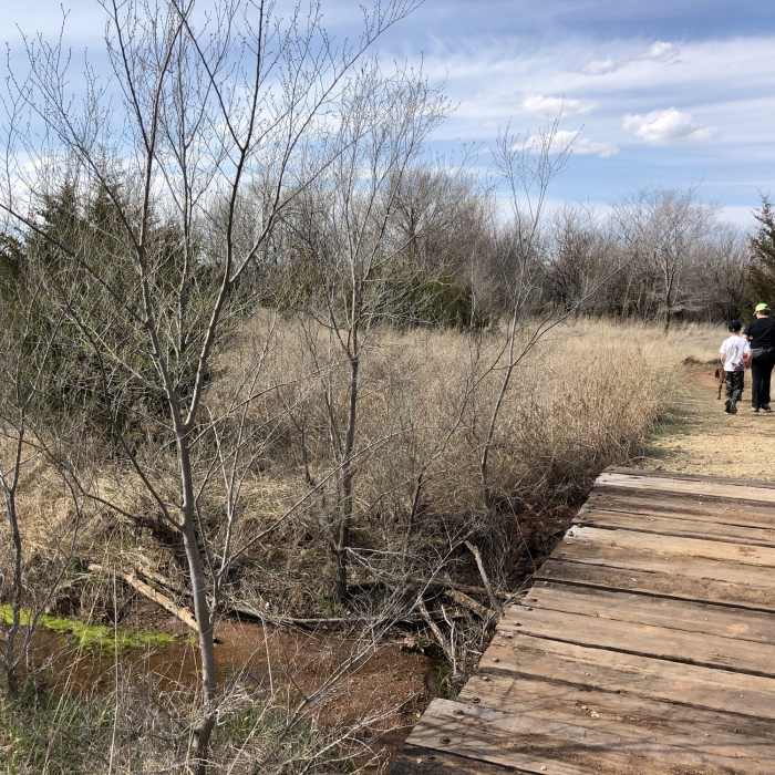 This bridge goes off to an area of the trail that holds water pretty bad. We have waterproof boots on and decided to turn around. Near Cheney Lake Main Trail