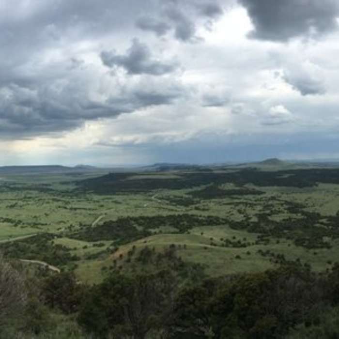 A panorama of the gorgeous area that surrounds the volcano. Near Crater Vent Trail