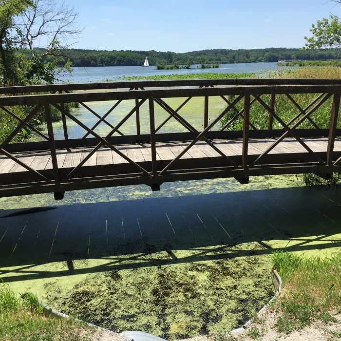 Footbridge on the North Shore Trail. Near Solon to MacBride Beach