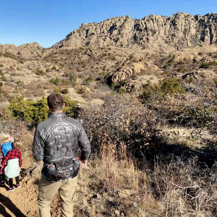 Walking north from the Treasure Lake trailhead. Near Elk Mountain Adventure