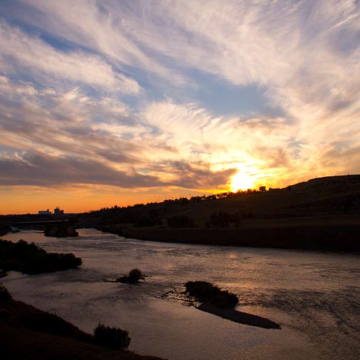 Great Falls sunset. Near River's Edge Trail