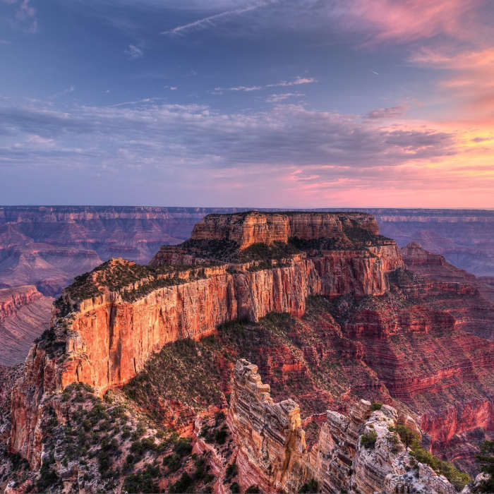 Sunset at Cape Royal Point, North Rim, Grand Canyon National Park, Arizona Near Cape Royal Trail