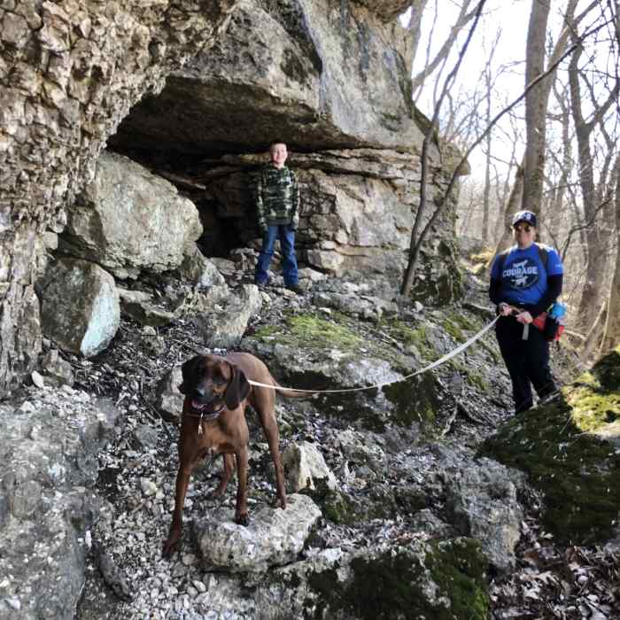 This is a really cool section of trail, there's about a quarter mile of big, overhanging rocks to explore. Near Elk River Trail