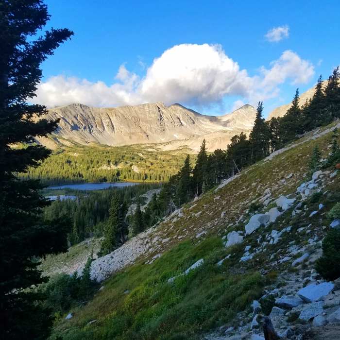 View of Mitchell Lake early morning Near Beaver Creek Trail