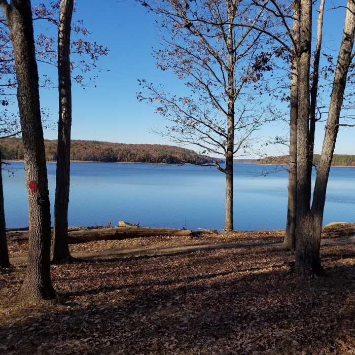 A view of Jordan Lake from Poe's Ridge Trail. Near Poe's Ridge Trail
