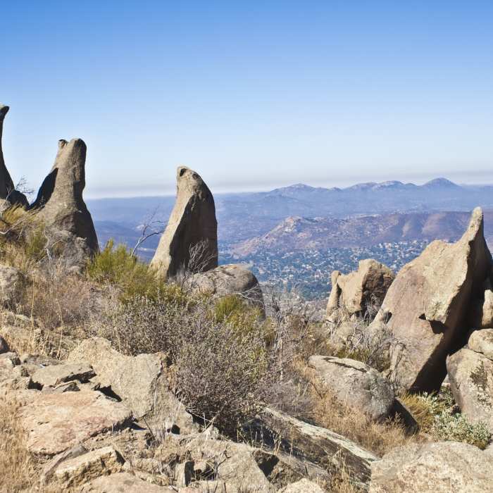 Rock formation on the way to Mount Gower. with permission from 100peaks 100peaks.com Near Mt. Gower Trail