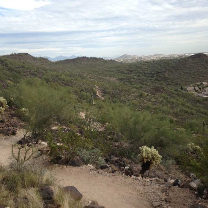 Looking back after the last climb. Near Ridgeline Trail