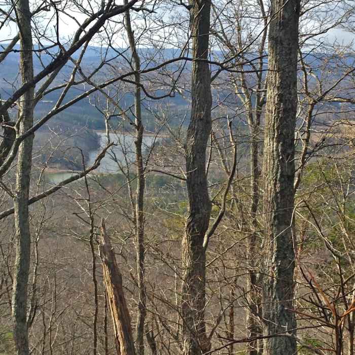 Wintertime view toward Sloppy Floyd State Park. Near Pinhoti Trail: Section 20