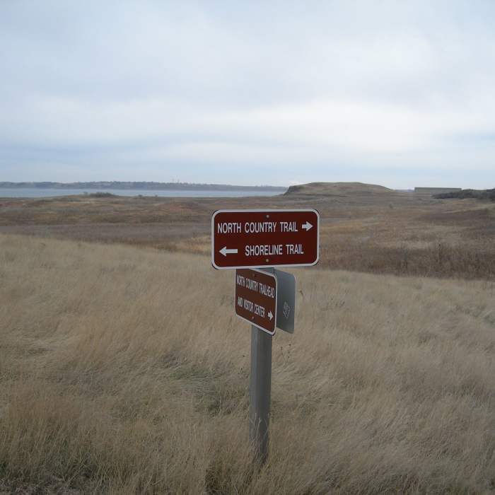 The trails are well signed. Near North Country Trail Western Terminus Loop