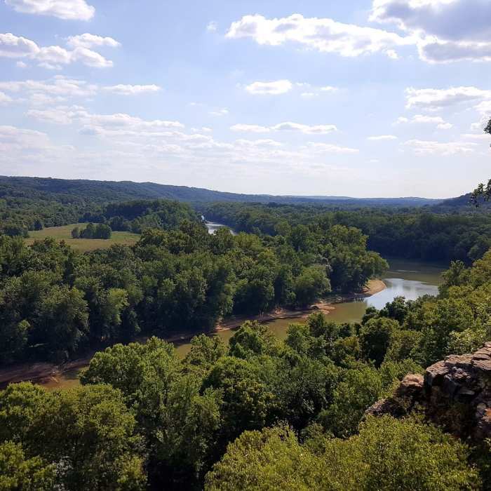 One of the first views one the trail, overlooking the Meramec River. Near Castlewood State Park Loop