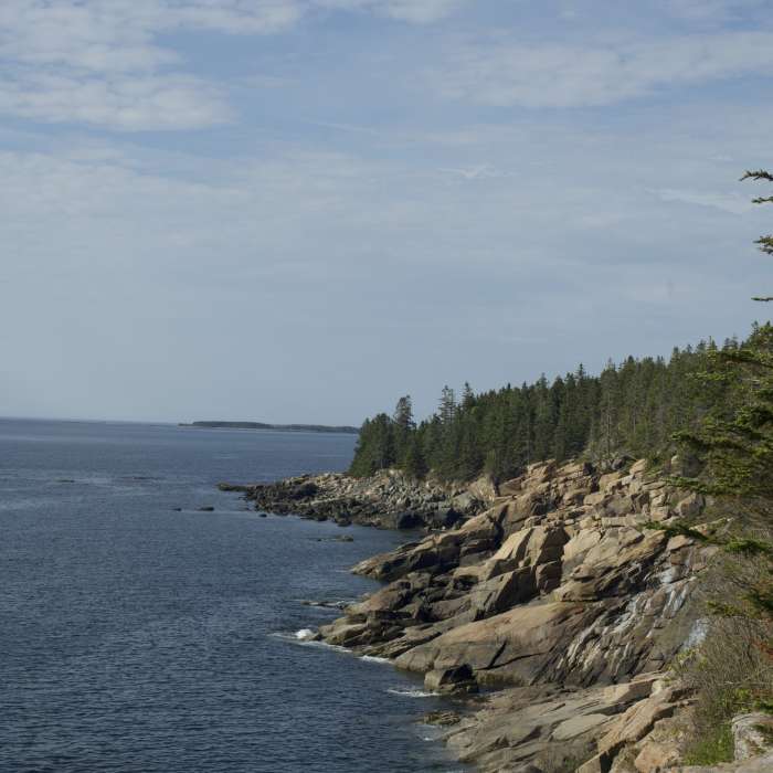 Views of the Maine coast spread out before you from the end of the Ocean Path trail. Near Ocean Path
