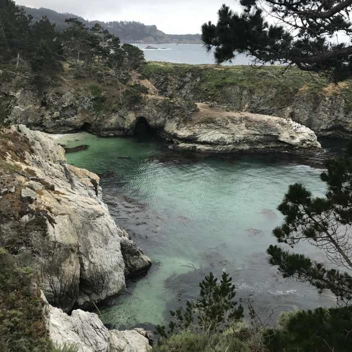 China Cove provides pleasant shelter from the brisk coastal winds. Near South Plateau Trail